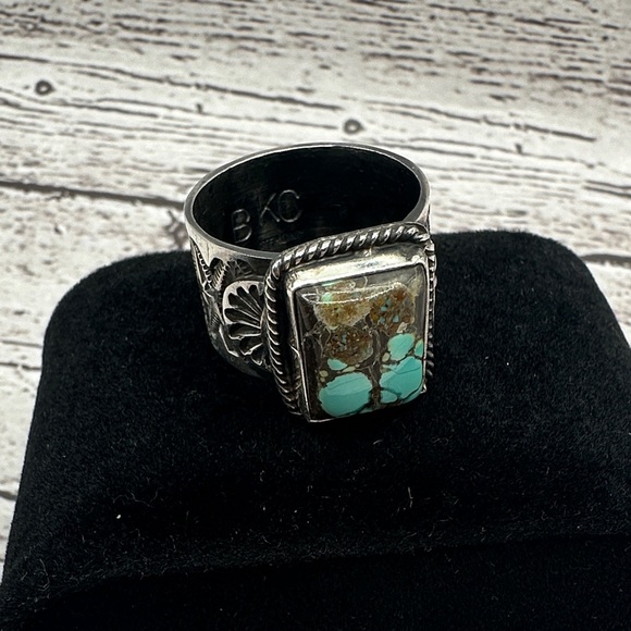 Navajo Other - Sterling Silver Thunderbird Turquoise Ring - Brendan Cadman